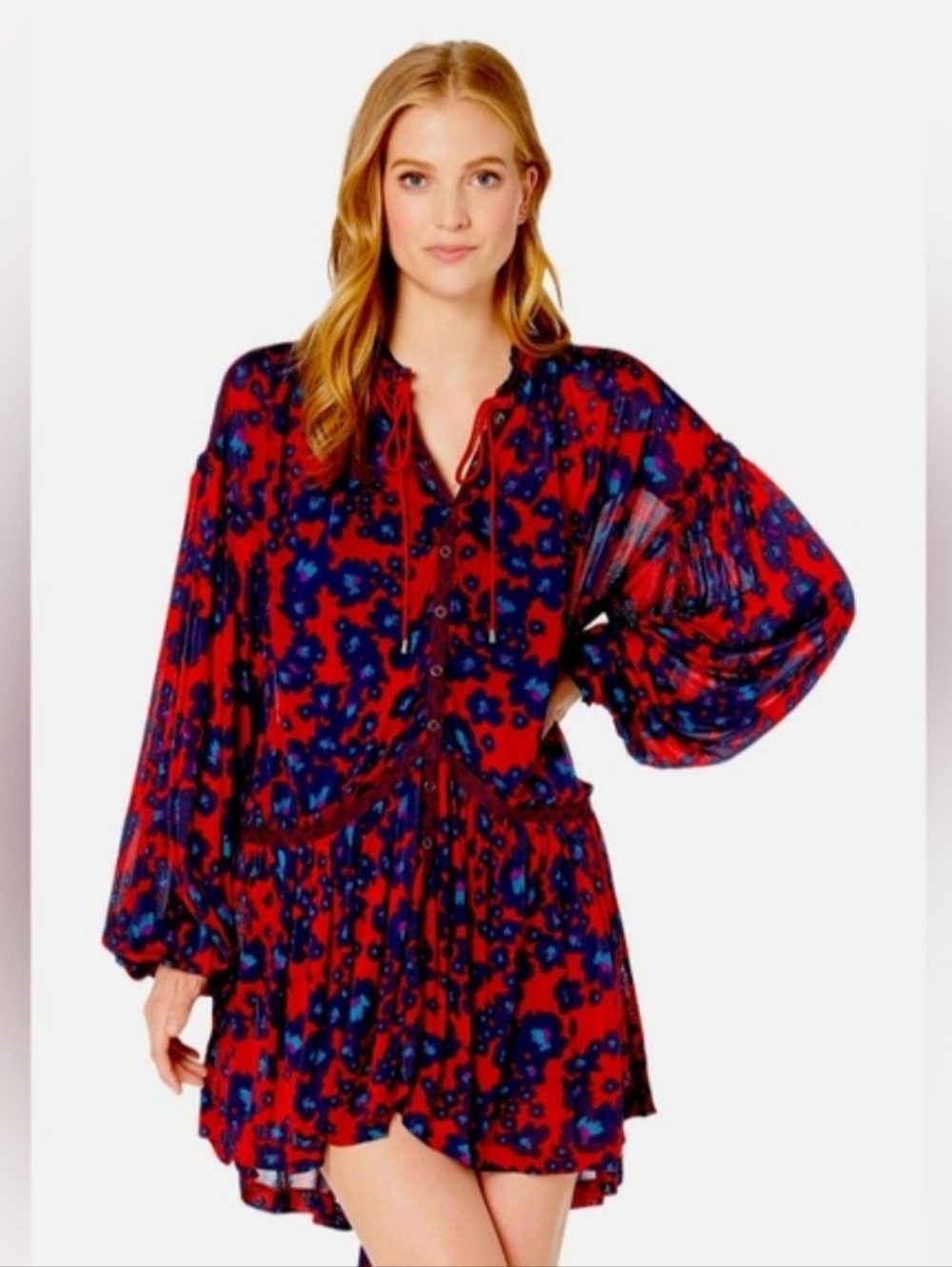 Free People Love Letter Floral Tunic Dress